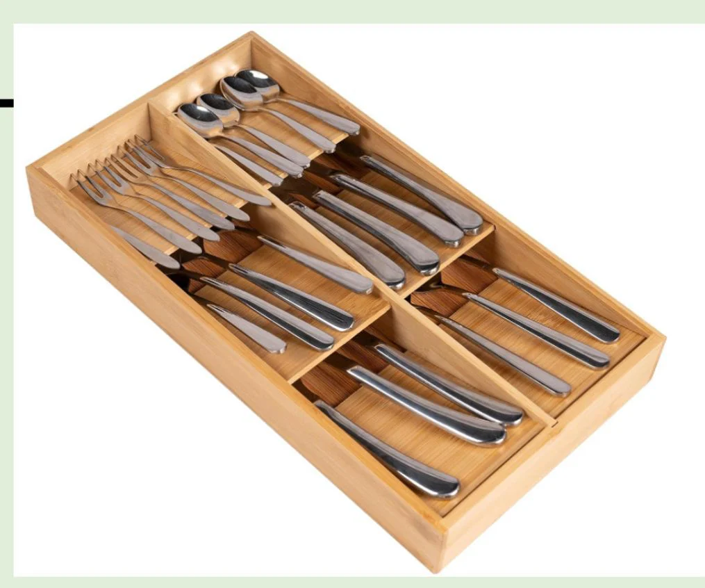 Eco-Friendly Bamboo Cutlery Organizer. - Image 2