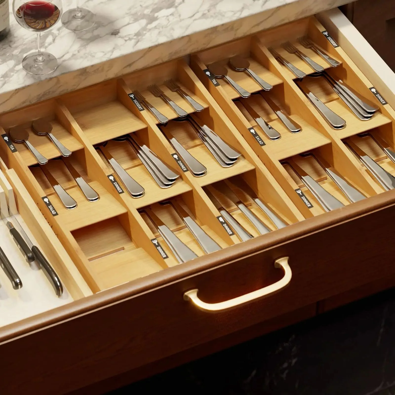 Eco-Friendly Bamboo Cutlery Organizer. - Image 3