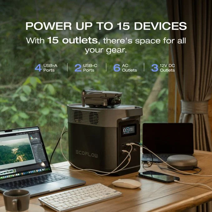 EcoFlow DELTA 2 Portable Power Station – 1024Wh LiFePO4 Battery, 1800W AC Output, Expandable Solar Generator for Home Backup - Image 5
