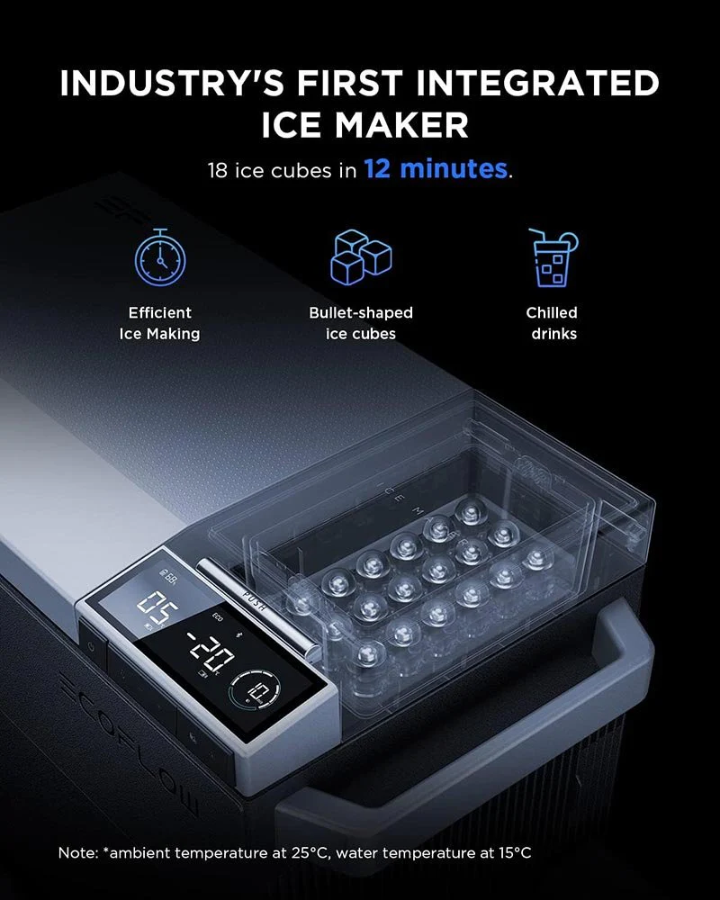 EcoFlow GLACIER 38L Portable Refrigerator & Ice Maker – Dual Zone, 40Hr Battery, Smart App Control - Image 3