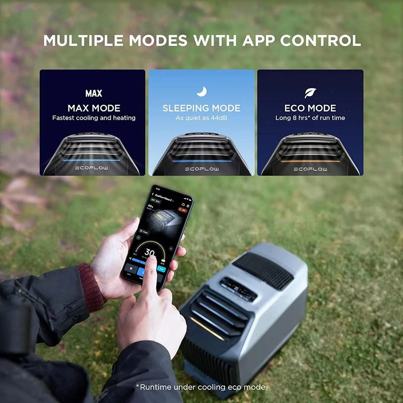 EcoFlow WAVE 2 Portable Air Conditioner & Heater – Installation-Free, 44dB Quiet, R290 Eco-Friendly, 4 Charging Methods - Image 4