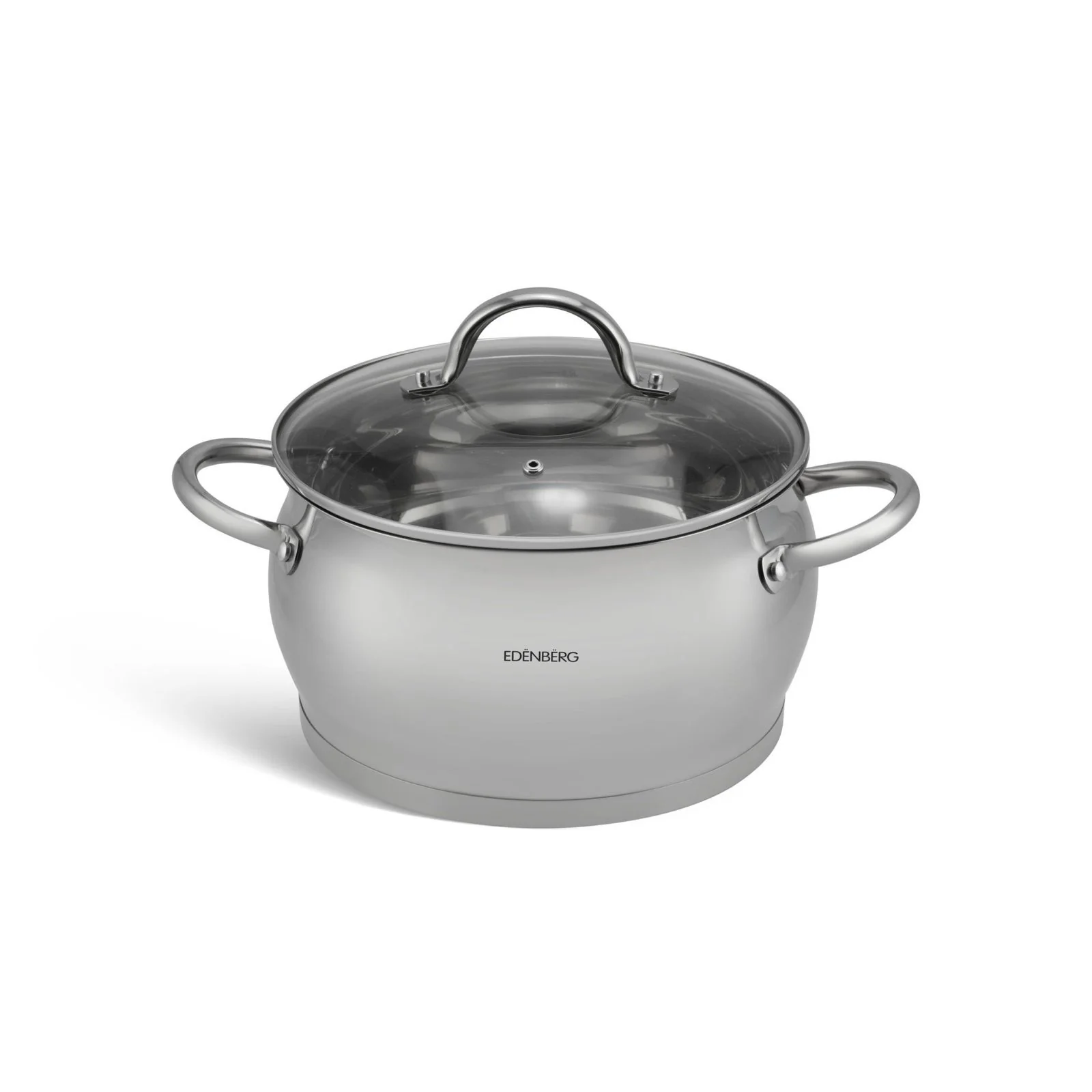 Edenberg 12-Piece Stainless Steel Cookware Set with Glass Lids (16–24cm) | Induction Ready - Image 2