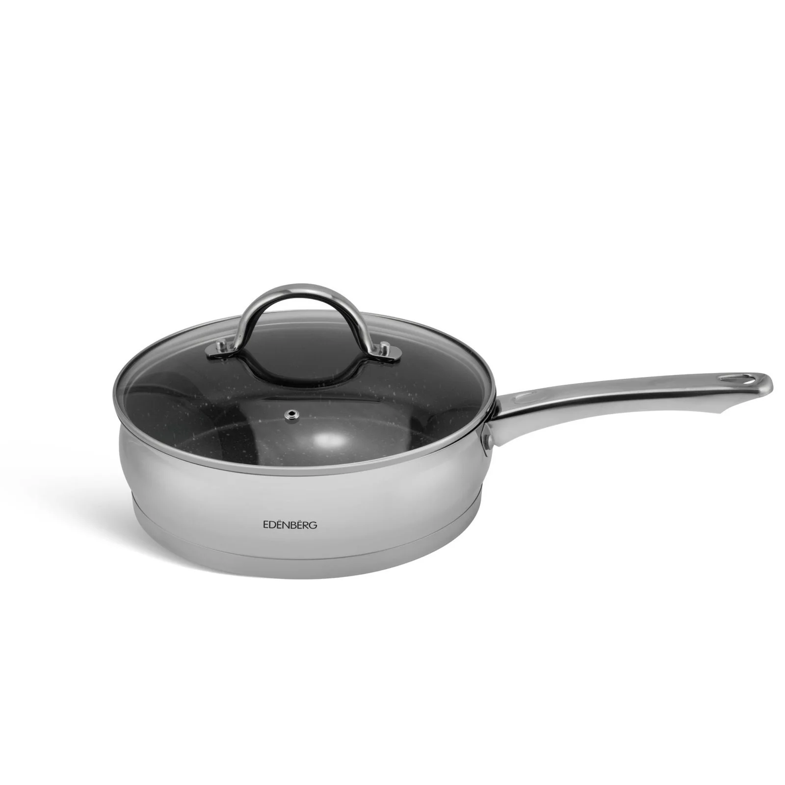 Edenberg 12-Piece Stainless Steel Cookware Set with Glass Lids (16–24cm) | Induction Ready - Image 4