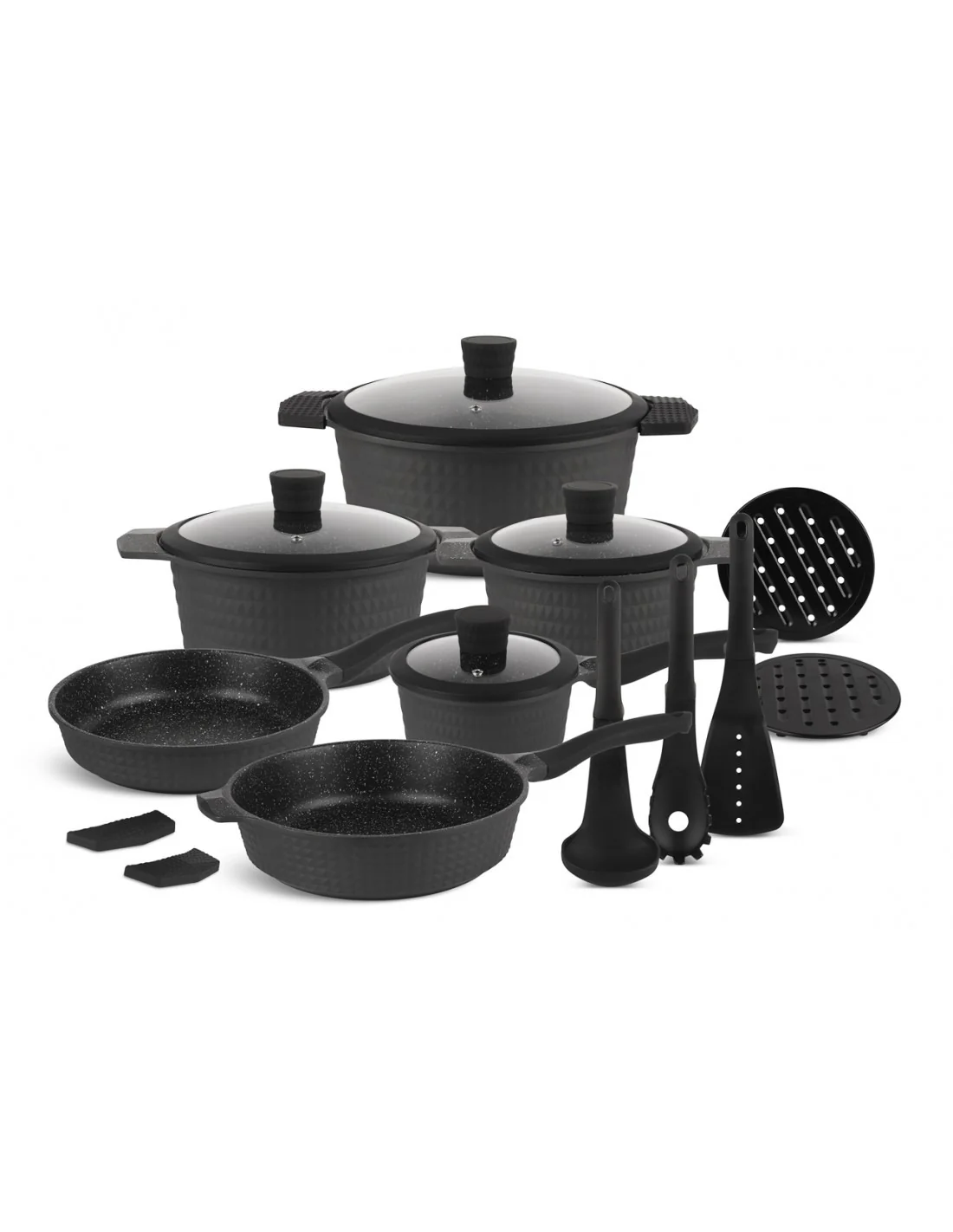 Edënbërg 15-Piece Marble Coated Cookware Set (Forged Aluminum) – Induction Ready - Image 3