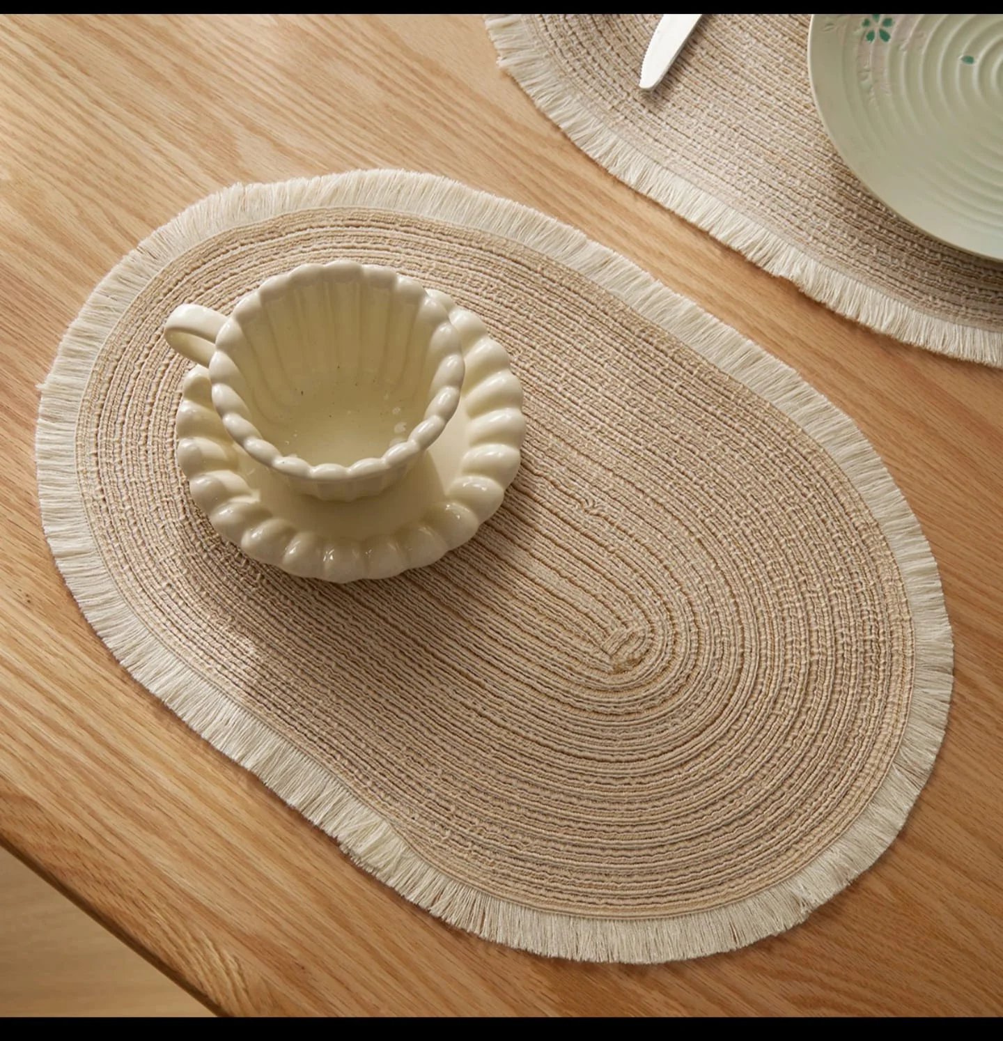 Elegant Braided Round Placemats Set 6pcs 38cm - Image 3