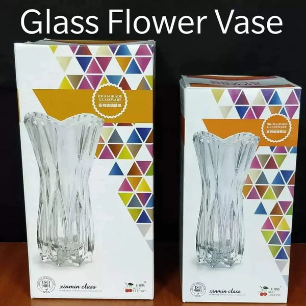 Elegant clear glass flower vase - Image 3