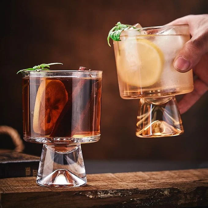 Elegant Mountain Bottom Crystal Whiskey Ice cream Glass – 340ml Premium Drinkware - Image 3