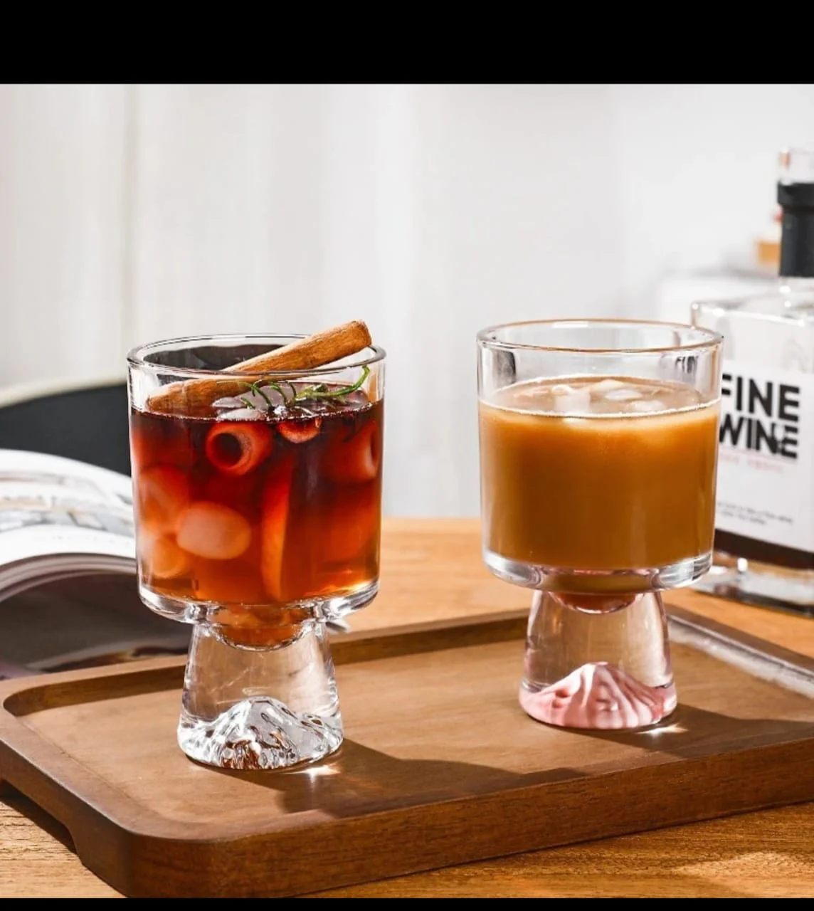 Elegant Mountain Bottom Crystal Whiskey Ice cream Glass – 340ml Premium Drinkware - Image 5