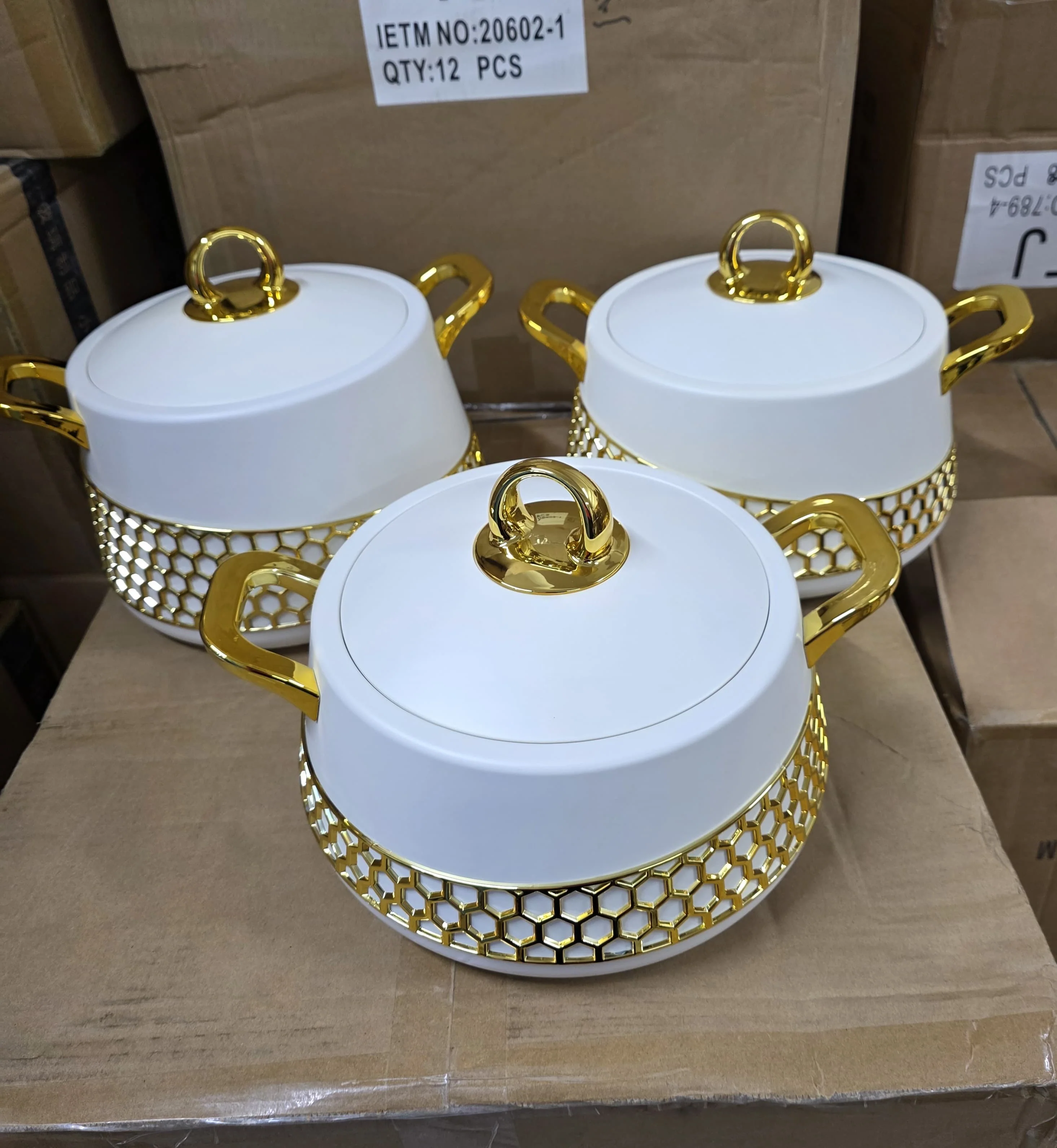 Elegant,Simple, Classic and luxury 3pcs Food Warmer HotPots - Image 3