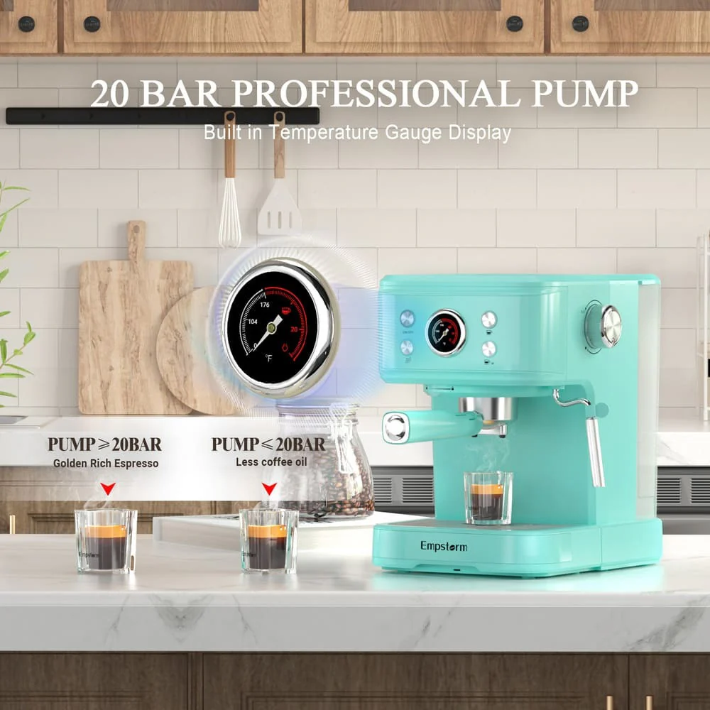 Empstorm 20 Bar Espresso Coffee Maker with Milk Frother | Semi-Automatic - Image 4