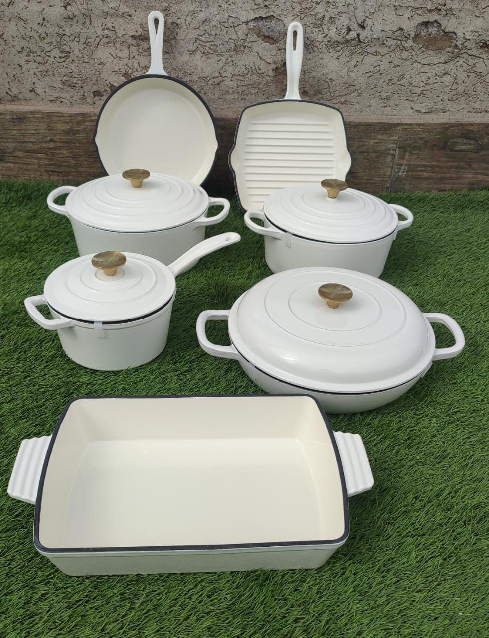 Enamel Cast iron cooking pots Ceramic Enamelled Cast Iron Cookware Set, Oven and Grill Safe - Image 11