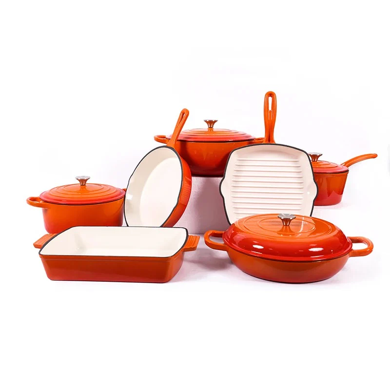 Enamel Cast iron cooking pots Ceramic Enamelled Cast Iron Cookware Set, Oven and Grill Safe - Image 14