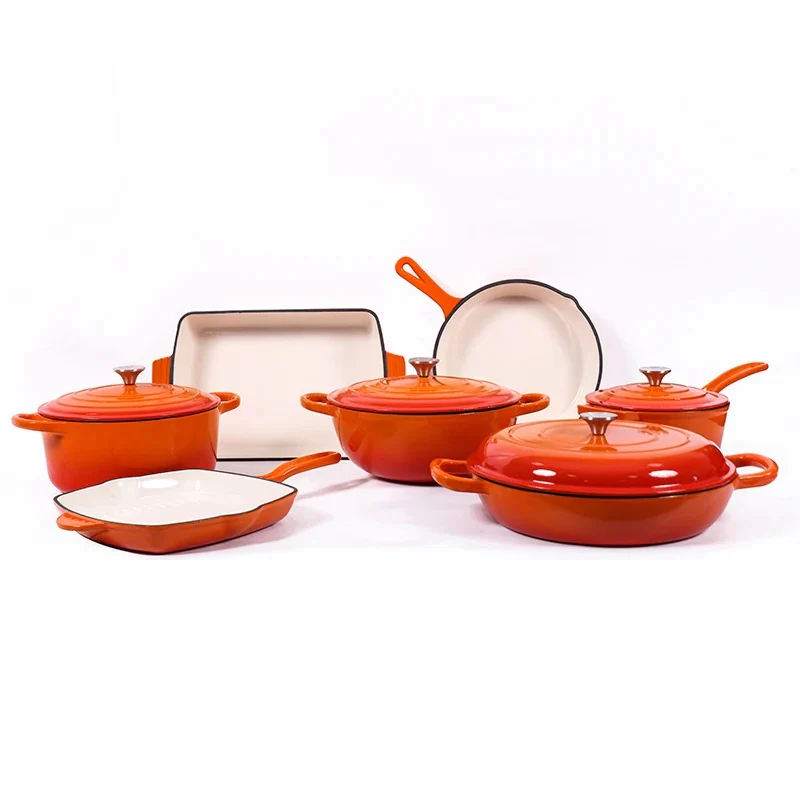Enamel Cast iron cooking pots Ceramic Enamelled Cast Iron Cookware Set, Oven and Grill Safe - Image 16