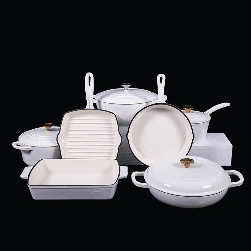 Enamel Cast iron cooking pots Ceramic Enamelled Cast Iron Cookware Set, Oven and Grill Safe - Image 18
