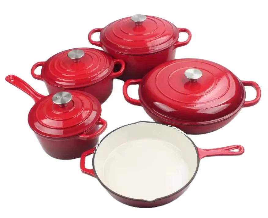 Enamel Cast iron cooking pots Ceramic Enamelled Cast Iron Cookware Set, Oven and Grill Safe - Image 20