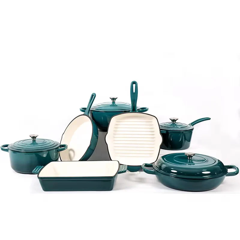 Enamel Cast iron cooking pots Ceramic Enamelled Cast Iron Cookware Set, Oven and Grill Safe - Image 23
