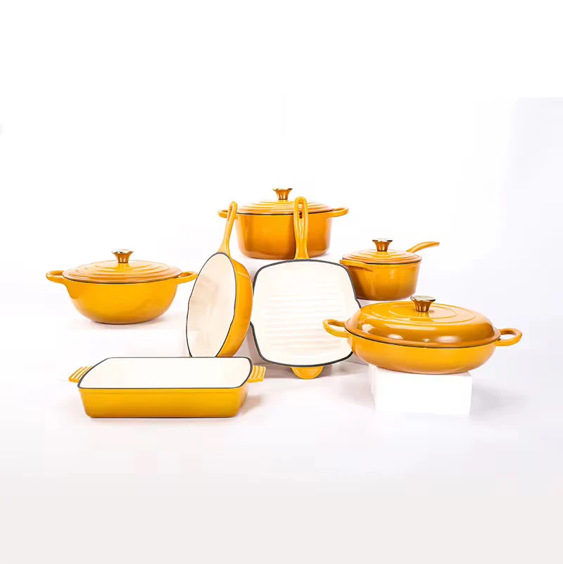 Enamel Cast iron cooking pots Ceramic Enamelled Cast Iron Cookware Set, Oven and Grill Safe - Image 24