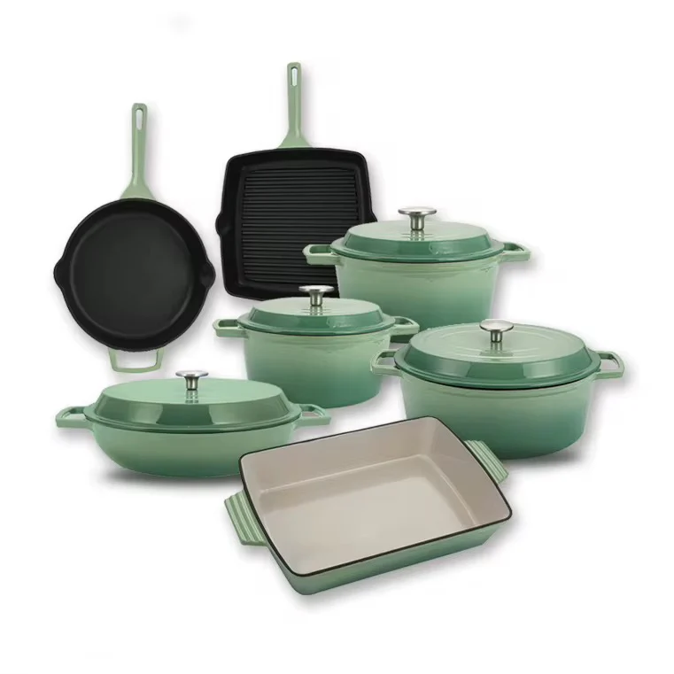 Enamel Cast iron cooking pots Ceramic Enamelled Cast Iron Cookware Set, Oven and Grill Safe - Image 25