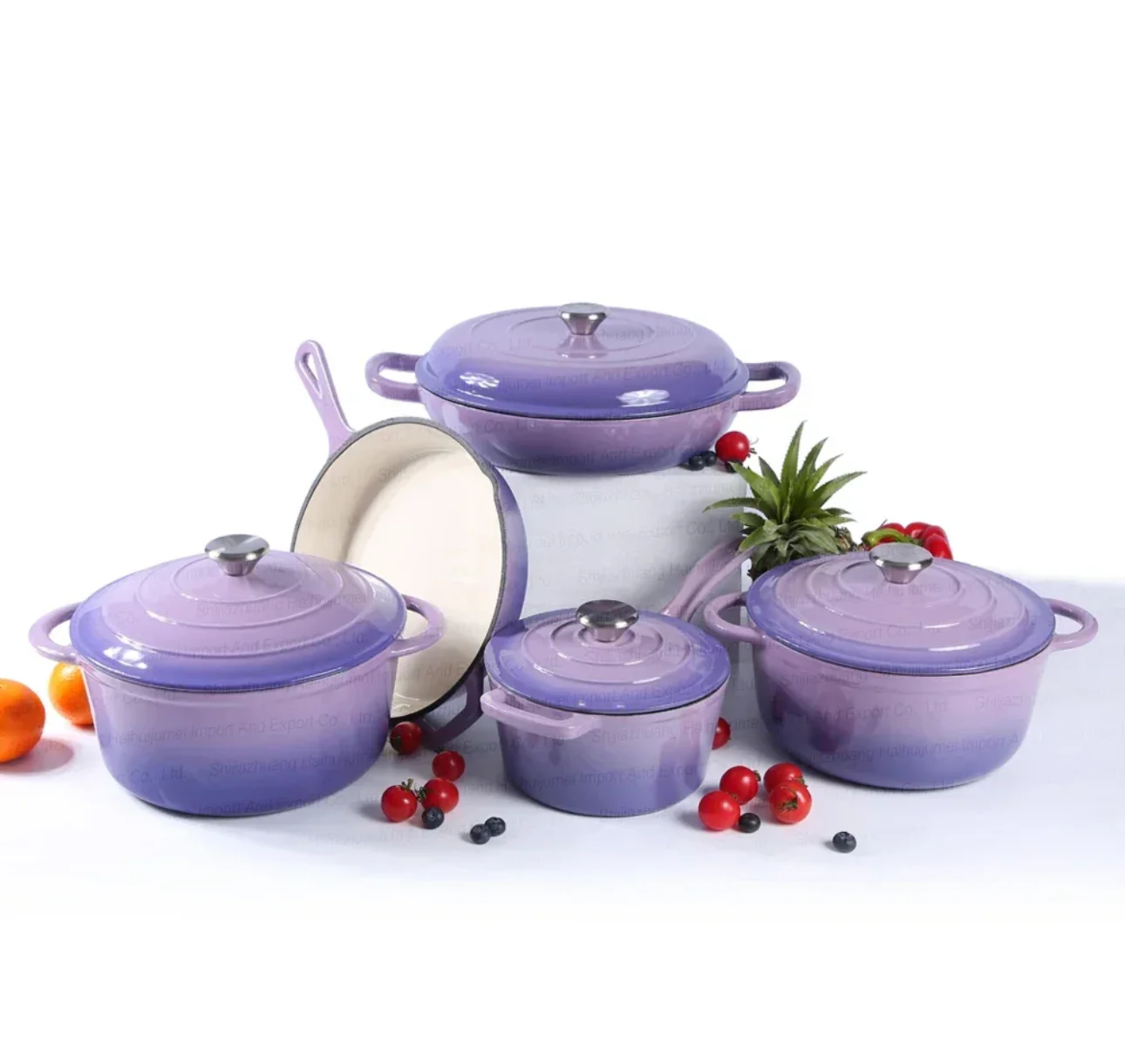 Enamel Cast iron cooking pots Ceramic Enamelled Cast Iron Cookware Set, Oven and Grill Safe - Image 27
