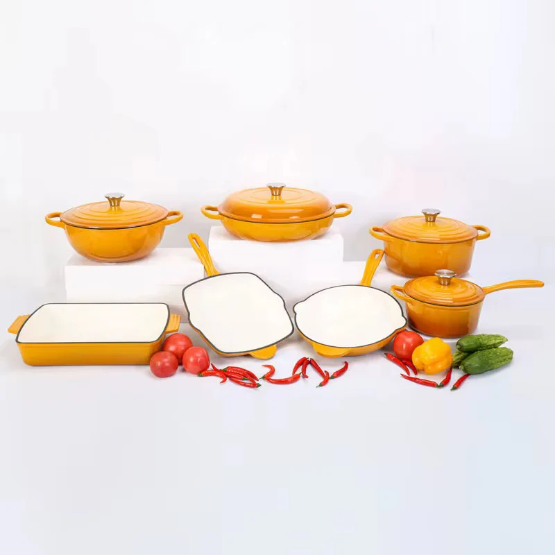 Enamel Cast iron cooking pots Ceramic Enamelled Cast Iron Cookware Set, Oven and Grill Safe - Image 6