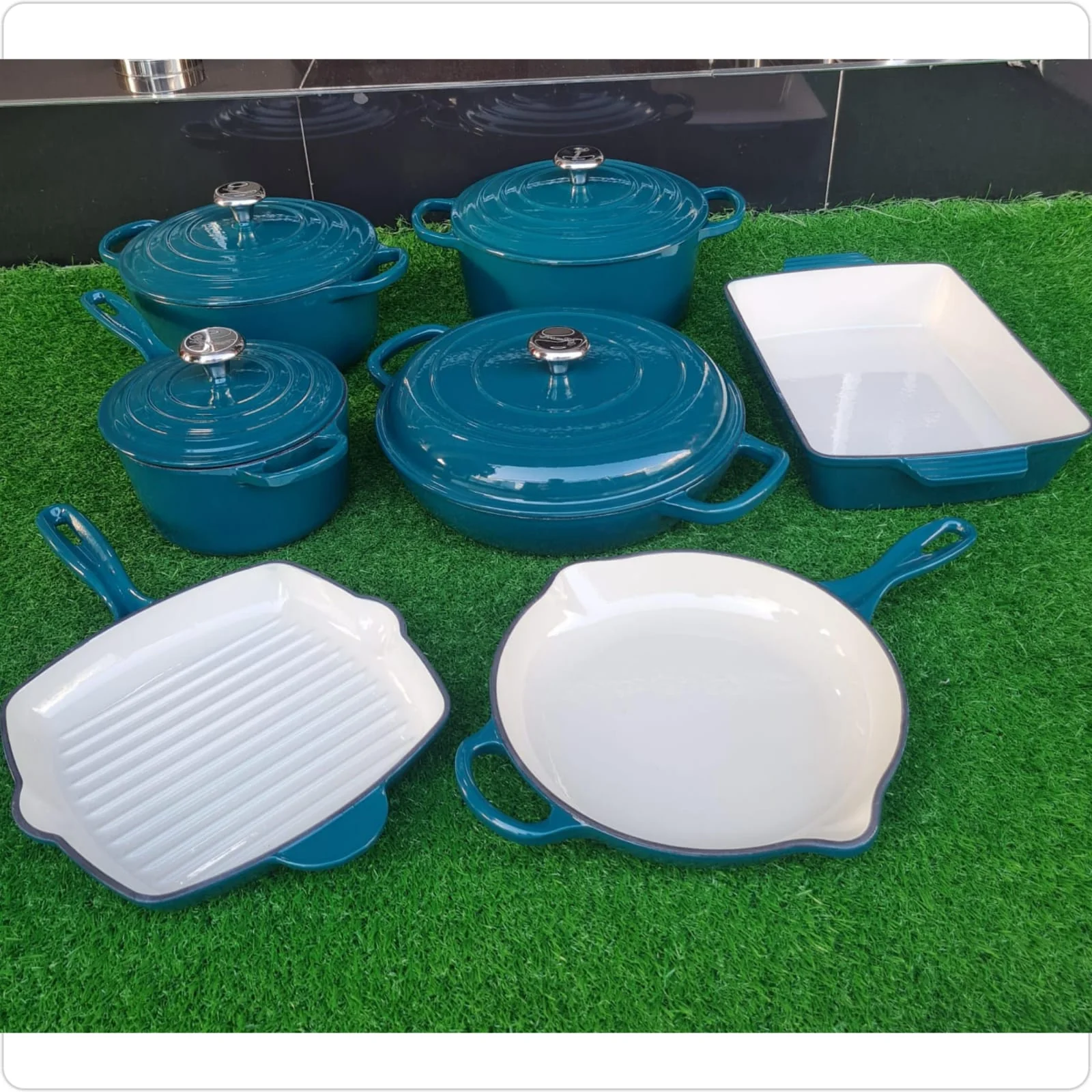 Enamel Cast iron cooking pots Ceramic Enamelled Cast Iron Cookware Set, Oven and Grill Safe - Image 7