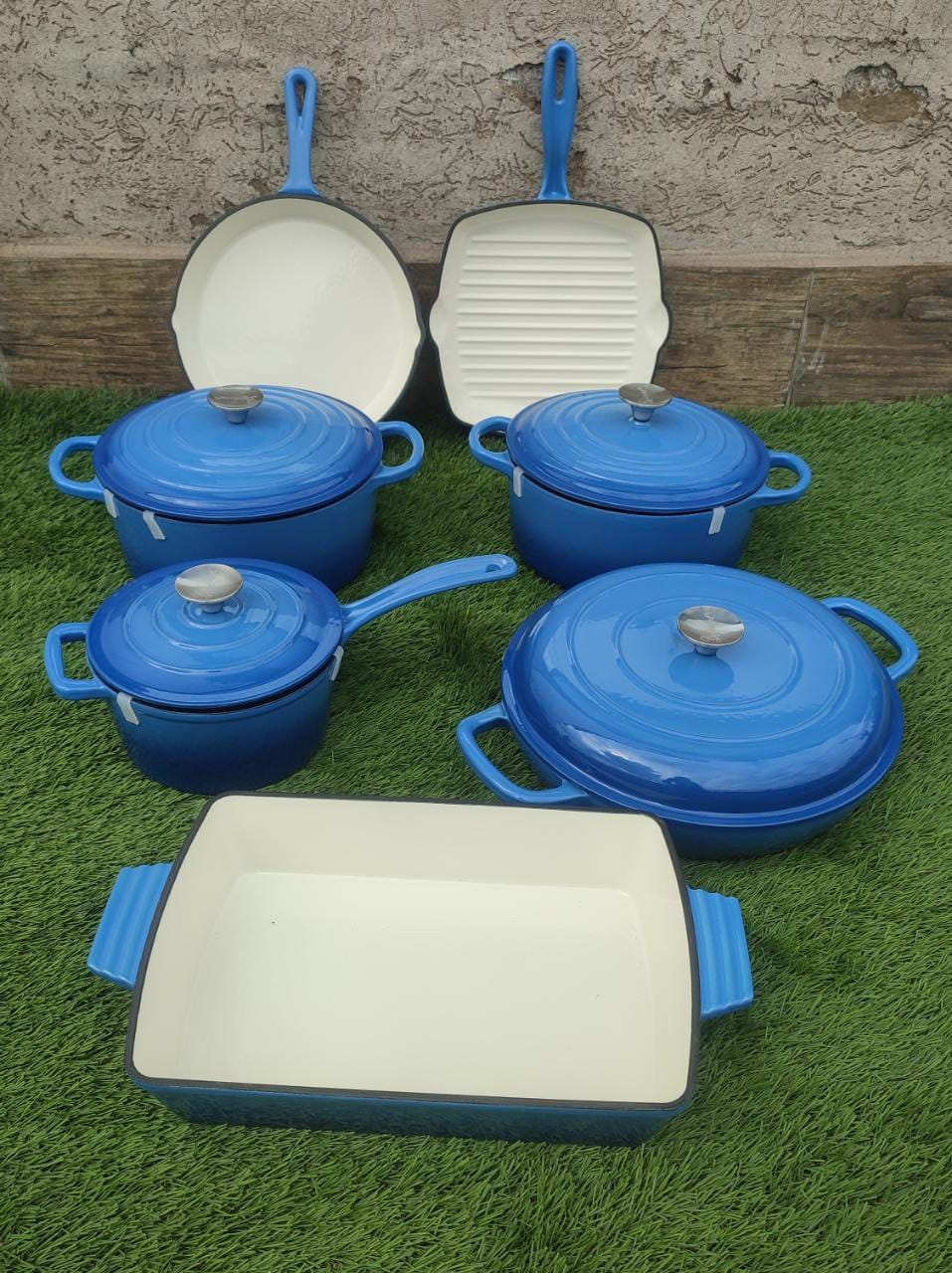 Enamel Cast iron cooking pots Ceramic Enamelled Cast Iron Cookware Set, Oven and Grill Safe - Image 9