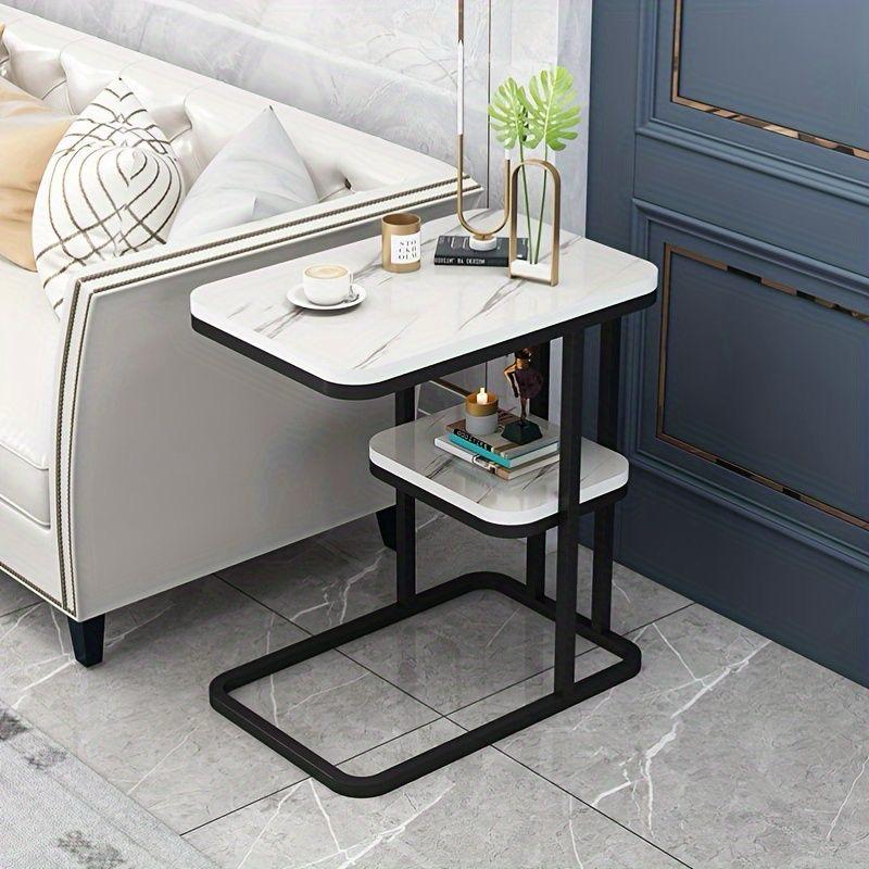 Living Room Sofa Side Table Luxury Square Small Side Table Side Cabinet, Coffee Table Removable Corner Table Small Bedside Tables - Image 2