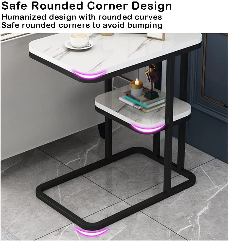 Living Room Sofa Side Table Luxury Square Small Side Table Side Cabinet, Coffee Table Removable Corner Table Small Bedside Tables - Image 4