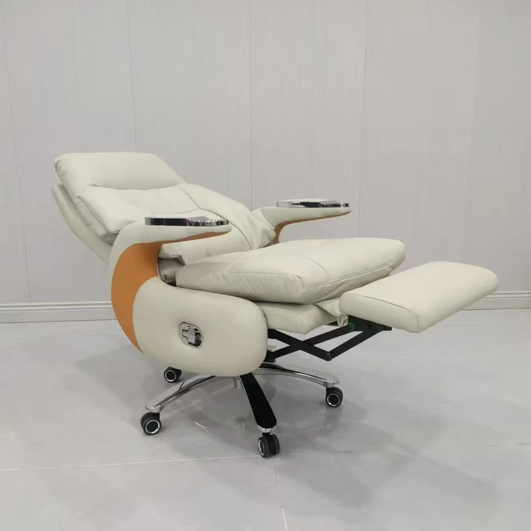 Ergonomic Leather Executive Office Chair with Footrest Big & Tall Reclining Desk Chair - Image 2