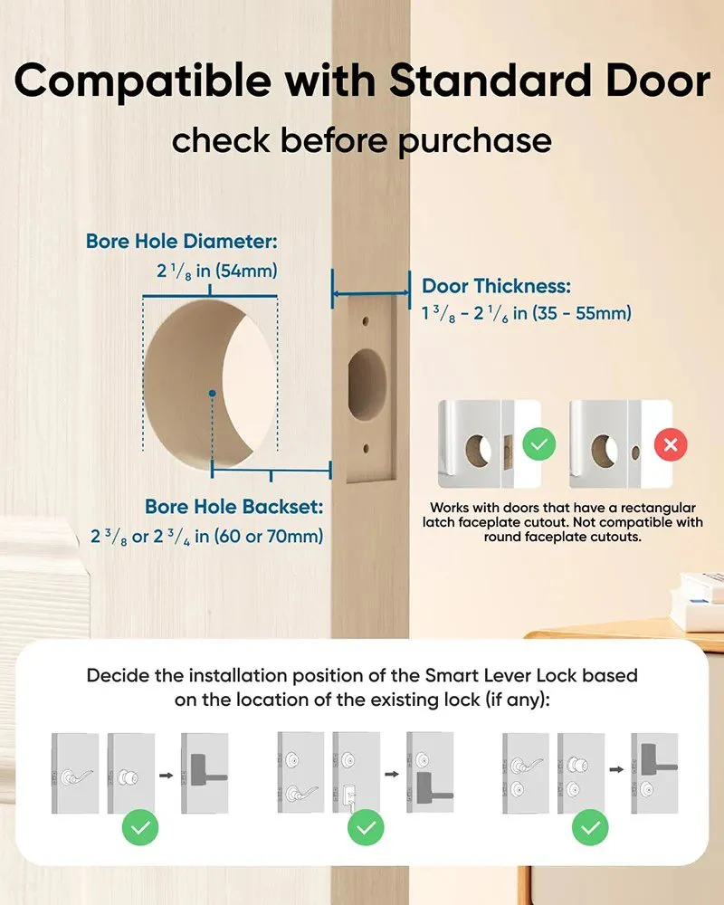 Eufy Security Smart Lever Lock C33 – Fingerprint, WiFi App Control, Easy 15-Min Install, No Drilling - Image 6