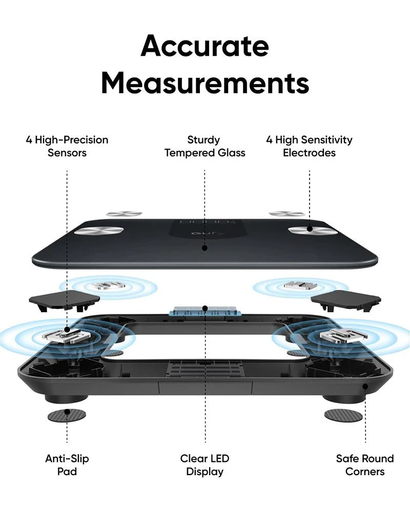Eufy Smart Scale A1 – 12 Body Measurements, Bluetooth, 16 User Profiles, Compact 26x26cm Design - Image 3
