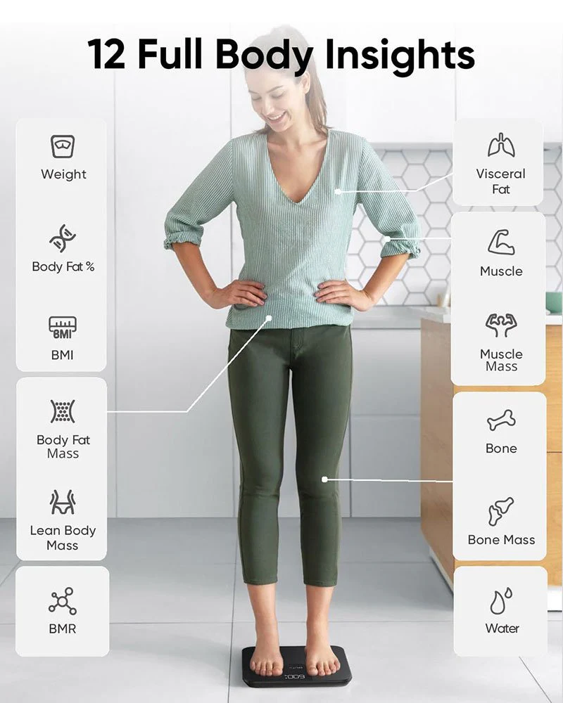 Eufy Smart Scale A1 – 12 Body Measurements, Bluetooth, 16 User Profiles, Compact 26x26cm Design - Image 4