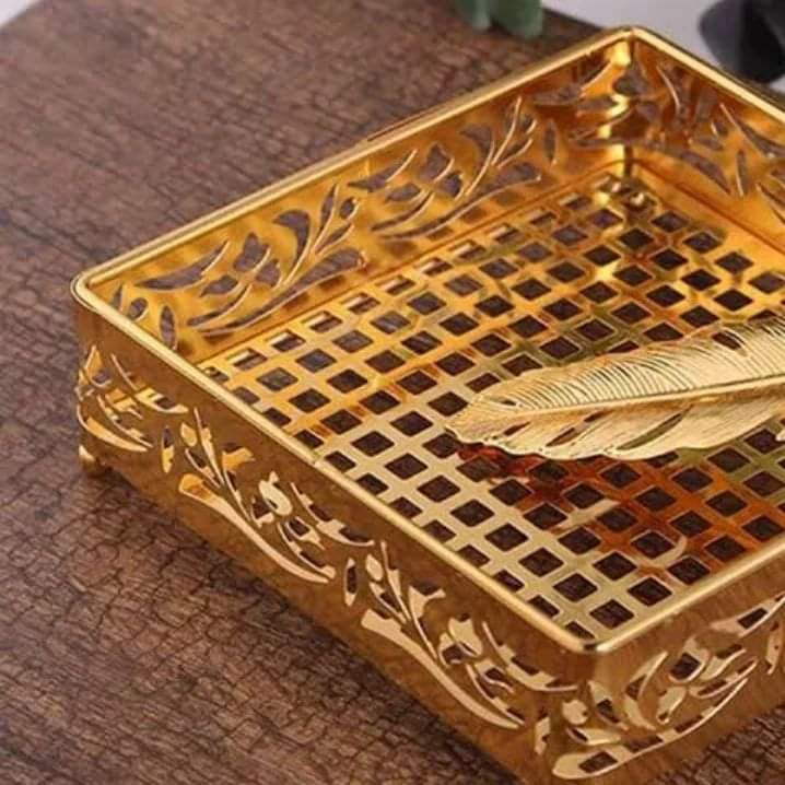 European style gold plated napkin holder - Image 6