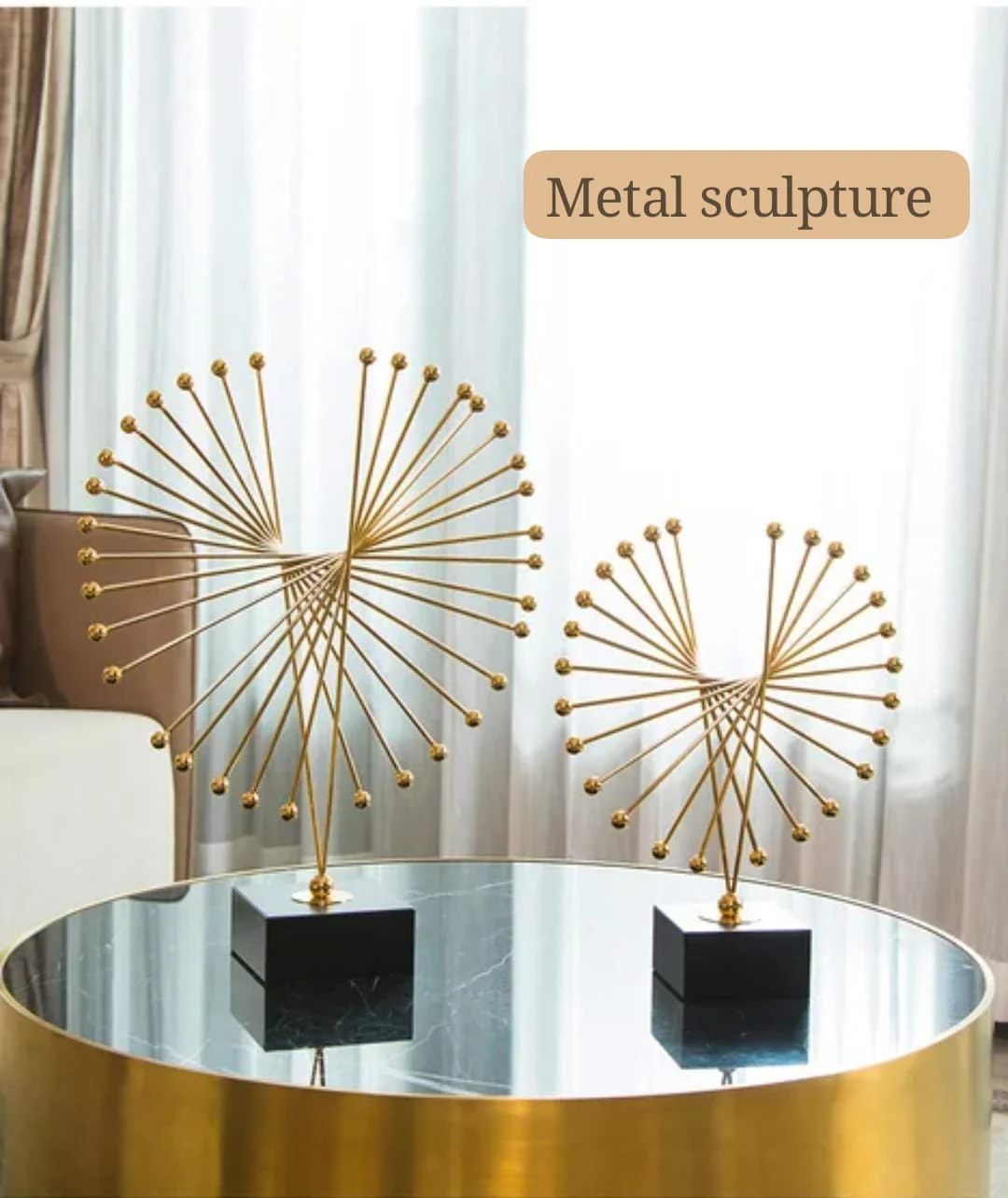 Executive Metal abstract spiked Sculpture for Office and Living Room - Image 3