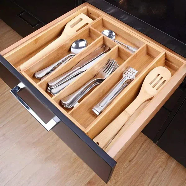 Extendable Cutlery Tray, 6-7 Adjustable Compartments Kitchen Drawer Organizer and Utensil Organizer, Perfect Utensil Holder and Cutlery Tray in Home Kitchen, Office - Image 6