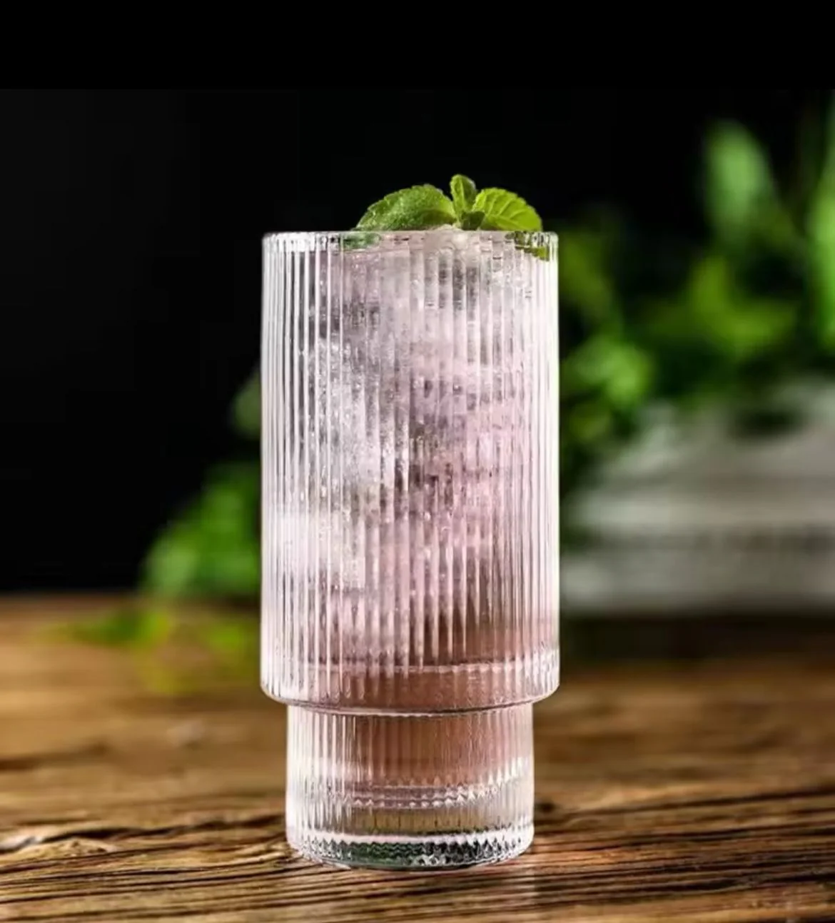 Fancy Aesthetic Highball crystal ribbed  glasses - Image 4