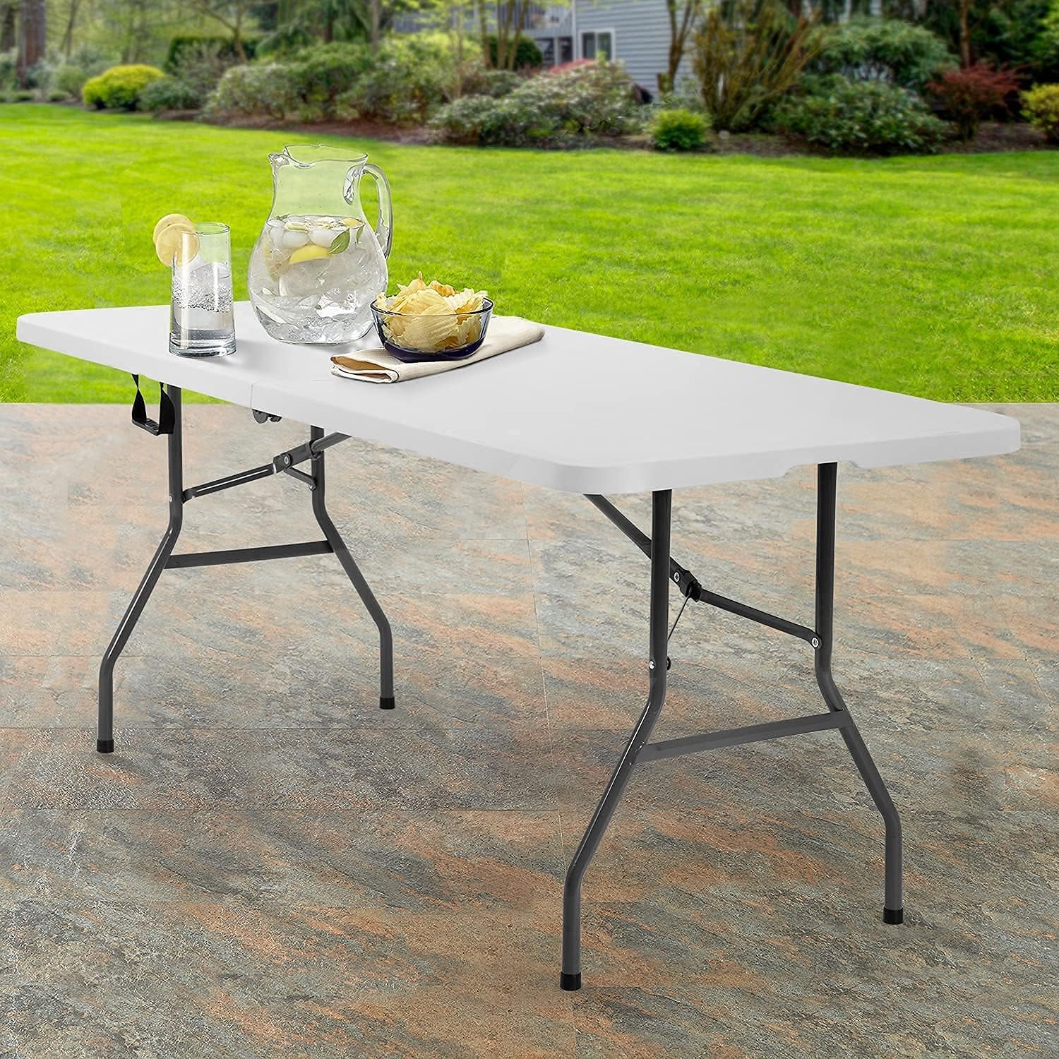 Folding, Half Portable Foldable Table for Parties, Backyard Events,White 1.2M - Image 6