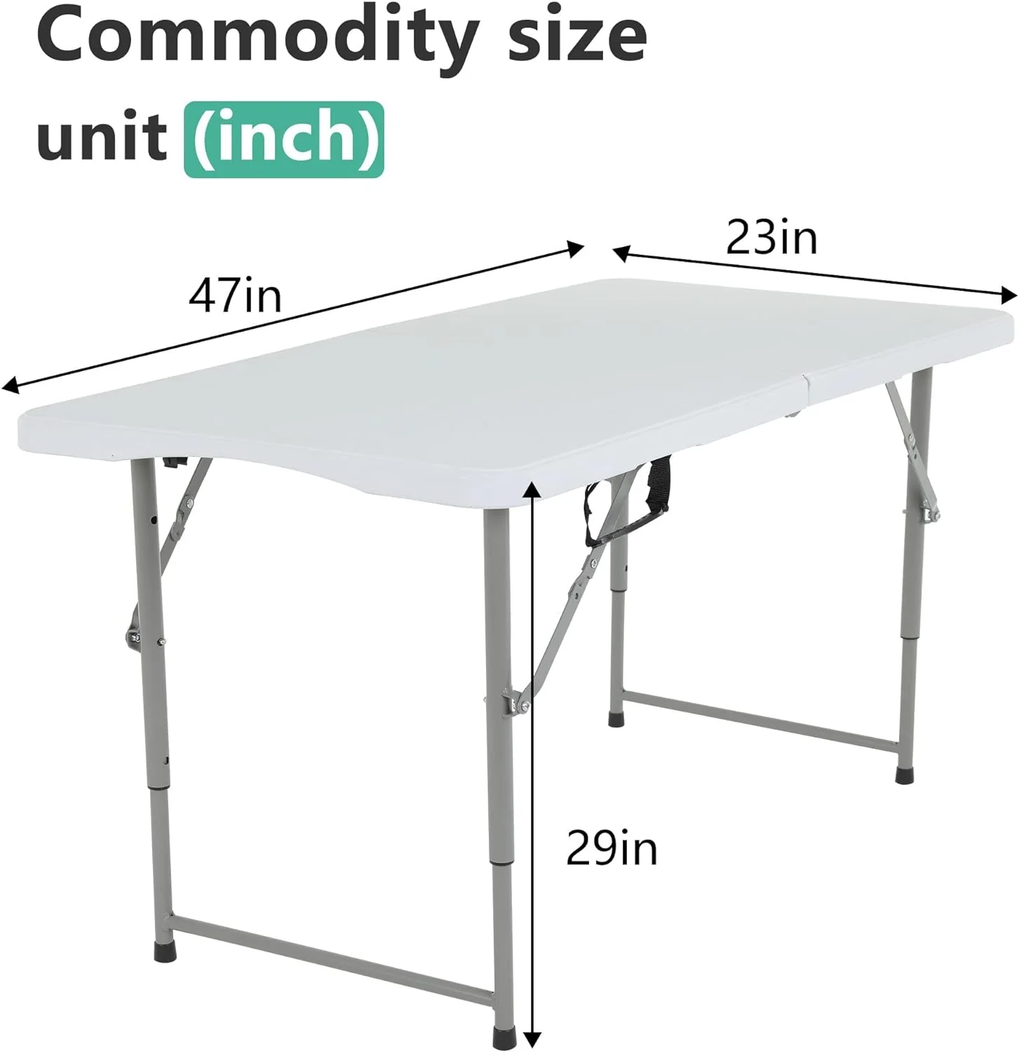 Folding, Half Portable Foldable Table for Parties, Backyard Events,White 1.2M - Image 9