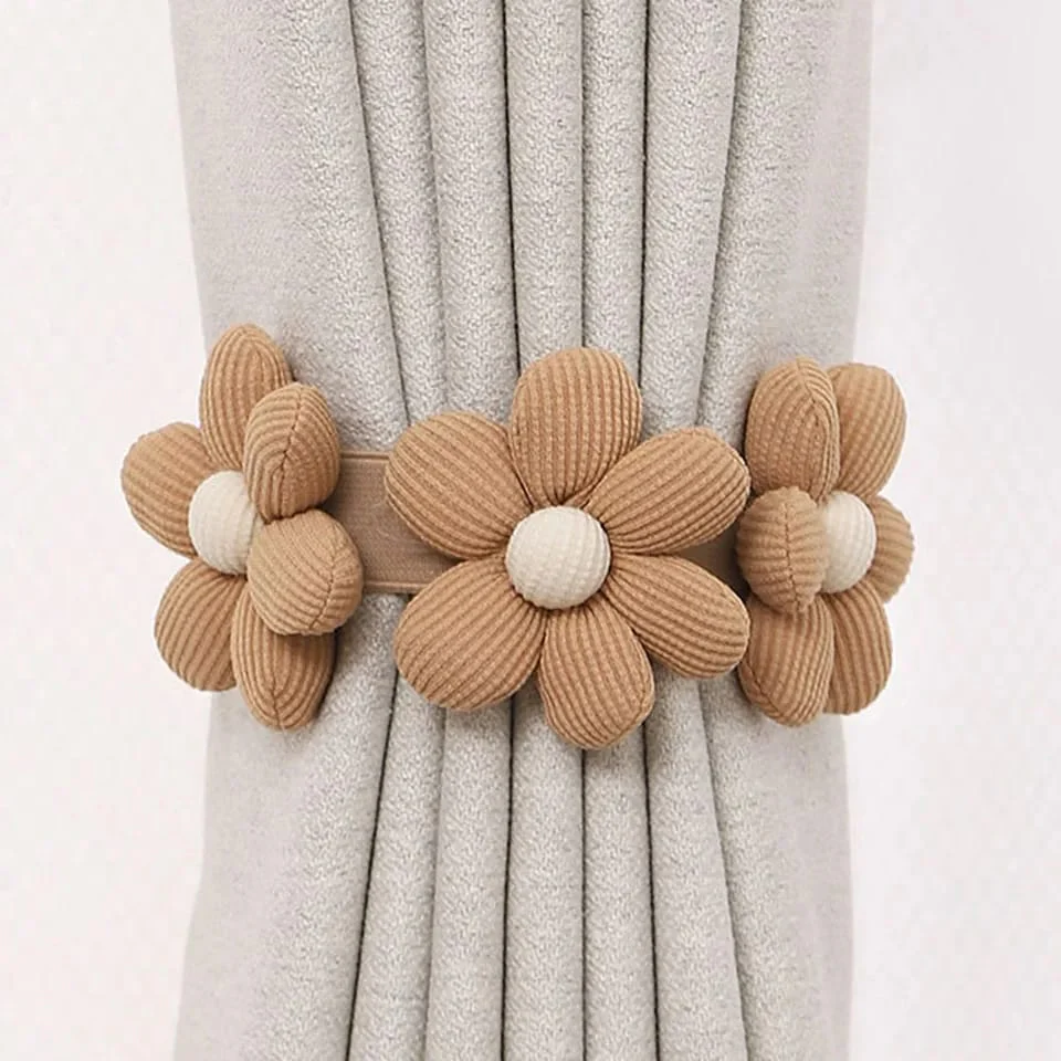 Flower Drapes Curtain Tiebacks Handwoven Fabric - Image 5