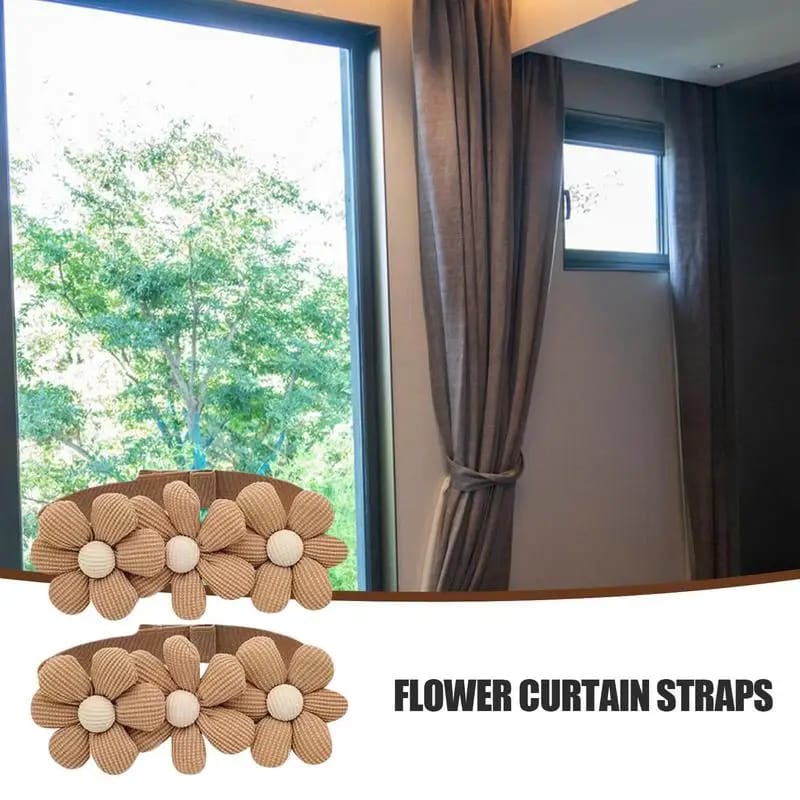 Flower Drapes Curtain Tiebacks Handwoven Fabric - Image 6