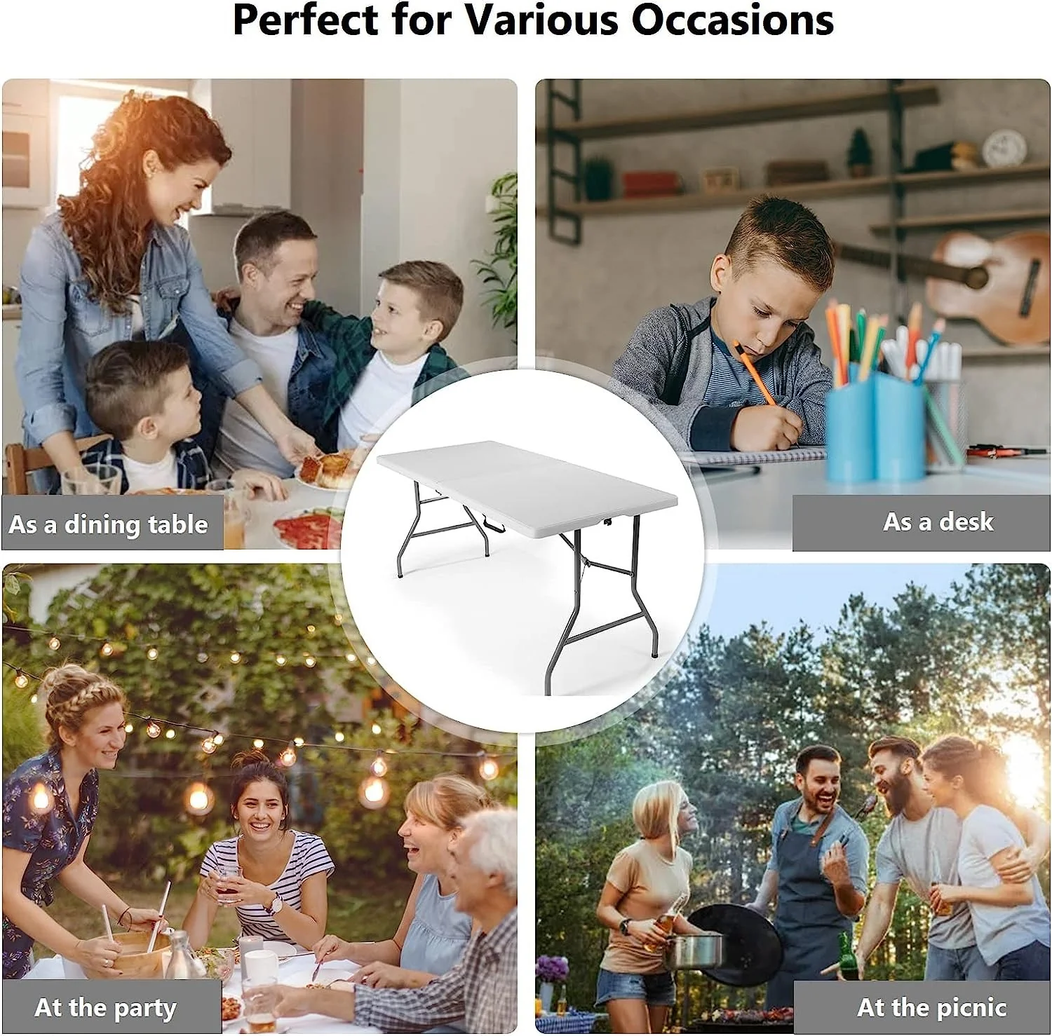 Foldable Adjustable Camping Outdoor Picnic Table - Image 5