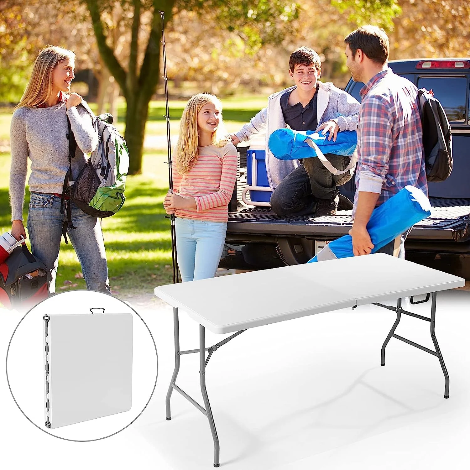 Foldable Adjustable Camping Outdoor Picnic Table - Image 6