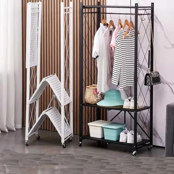 Foldable Clothing Storage Rack – Metal Carbon Steel - Image 2