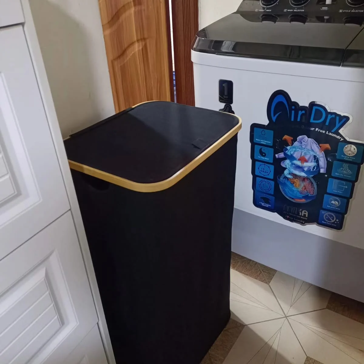 Foldable laundry basket with lid - Image 3