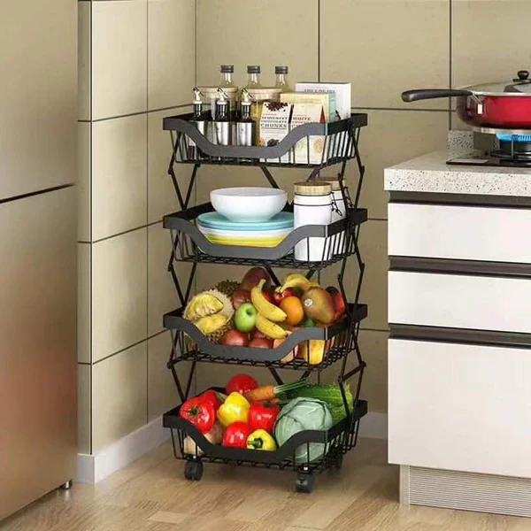 Foldable & Movable Vegetable Fruit Storage rack - Image 4