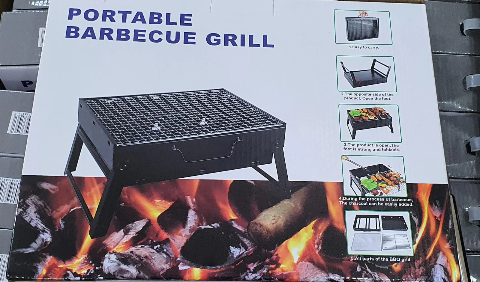 Foldable Portable barbecue charcoal grill - Image 4