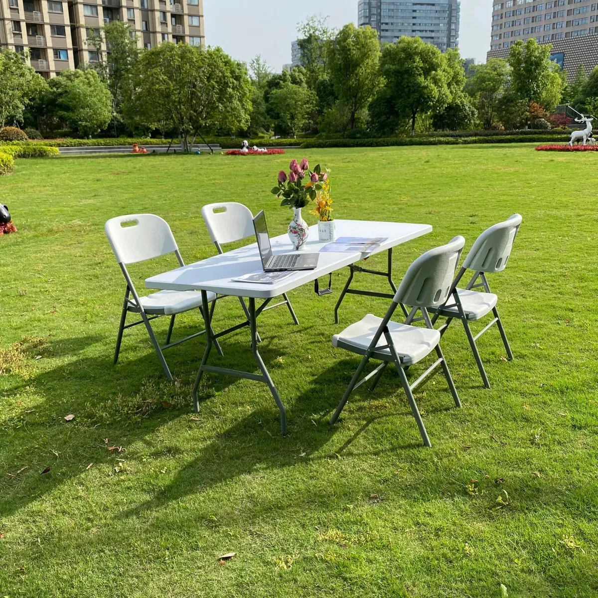 Foldable Table and Chairs Set Chairs and Table - Image 2