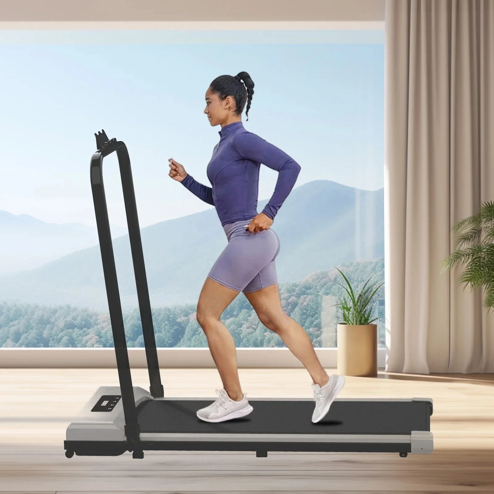 Foldable Walking Pad Treadmill Under Desk, Folding Small Treadmill with Handle for Office & Home, Quiet & Installation-Free - Image 3