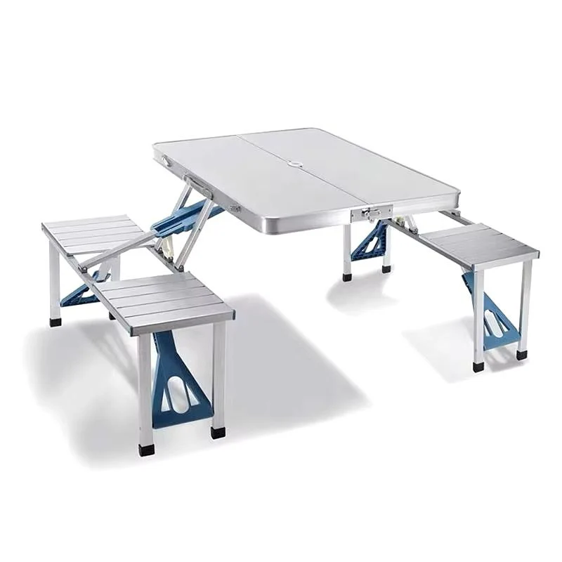 Folding Adjustable Aluminum Alloy Lightweight Outdoor Portable Picnic Camping Chair And Table Set With 4 Seats - Image 3