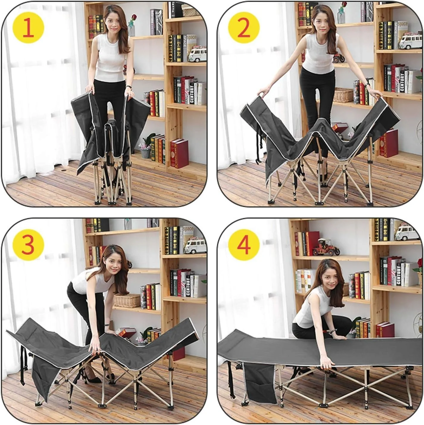 Folding Camping Bed Lounge Chair - Image 3